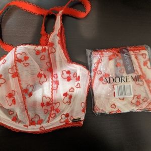 Hearts Adore Me Bra and Underwear Set